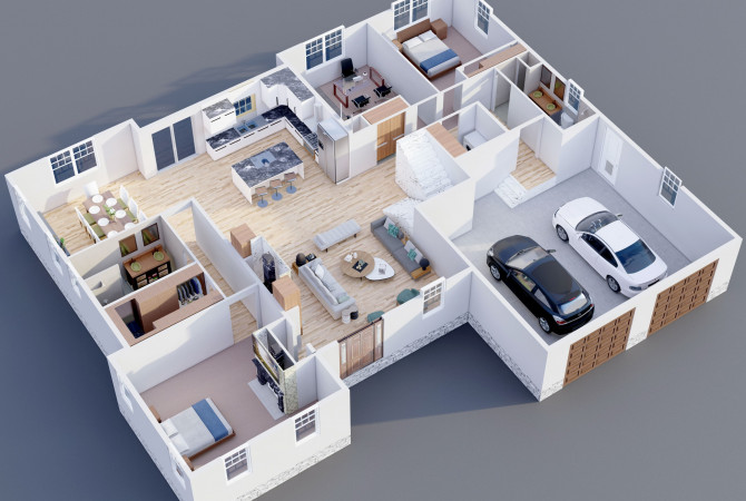 I will do architectural walkthrough Animation and 3D floor plans of your  house, apartment, office...